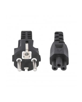 Kabel zasilający koniczynka Manhattan Schuko/C5 1m czarny