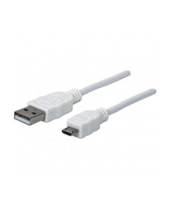 Kabel Manhattan USB-A/Micro-B M/M 0,6m biały