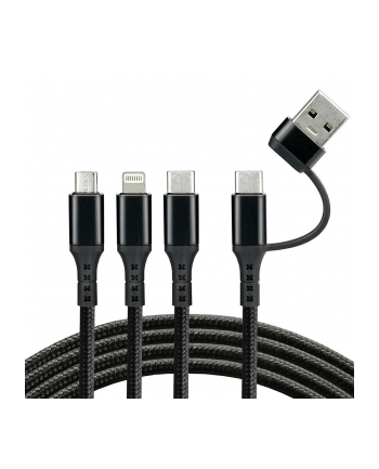 Kabel przewód USB-C / USB 3w1 - USB-C, Lightning, micro USB 120cm everActive CBB-1.2ALL do 3A