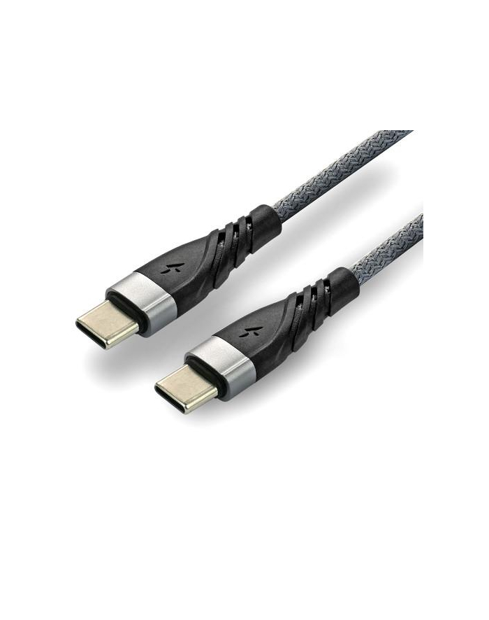 Kabel USB - micro USB everActive CBB-1MG 1m do 2,4A z obsługą szybkiego ładowania przewód pleciony szary główny