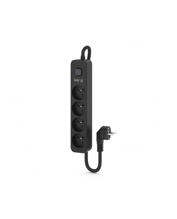 Urządzenie zasilające zabezpieczające KERG z wyłącznikiem 4 gniazda czarne 5m 16A H05VV-F 3x1,5mm2