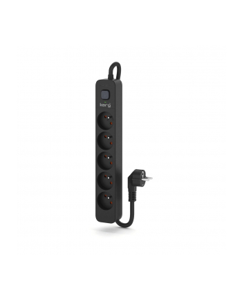Urządzenie zasilające zabezpieczające KERG z wyłącznikiem 5 gniazd czarne 1,5m 16A H05VV-F 3x1,5mm2
