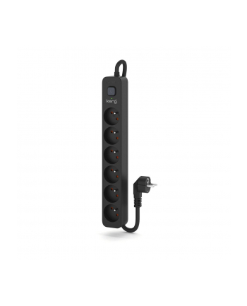 Urządzenie zasilające zabezpieczające KERG z wyłącznikiem 6 gniazd czarne 3m 16A H05VV-F 3x1,5mm2