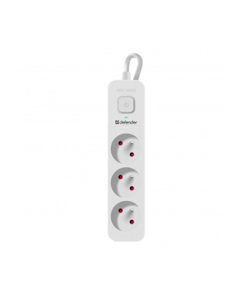 Listwa zasilająca Defender SFS 131 1,5 m, 3 gniazda, biała nr 1