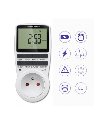 qoltec Elektroniczny programator czasowy PC0628 | 3680W | 16A | LCD nr 2
