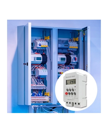 qoltec Elektroczniczny programator czasowy na szynę DIN PC0629 nr 1