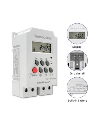 qoltec Elektroczniczny programator czasowy na szynę DIN PC0629 nr 2