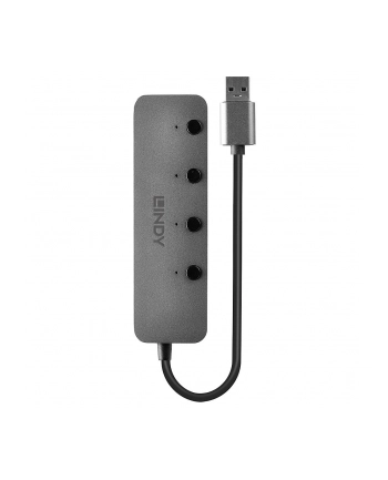 Hub USB 3.0 LINDY On/Off Switches 4 Port szary nr 2