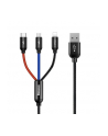 Kabel przewód USB 3w1 - USB-C, Lightning, micro USB 120cm Baseus CAMLT-BSY01 do 3.5A - nr 17