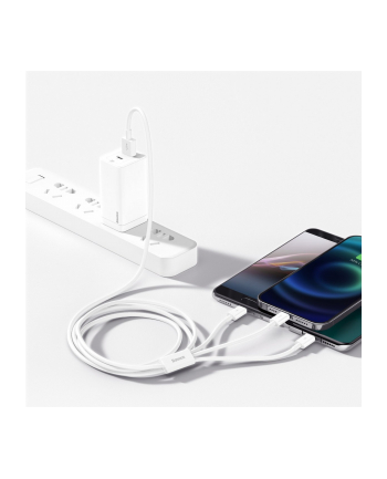 Kabel przewód USB 3w1 - USB-C, Lightning, micro USB 150cm Baseus CAMLTYS-02 do 3,5A