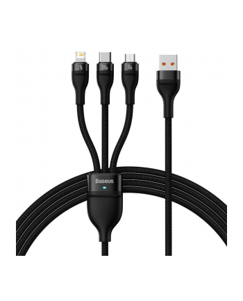 Kabel przewód USB 3w1 - USB-C, micro USB, Lightning 120cm Baseus CASS030001