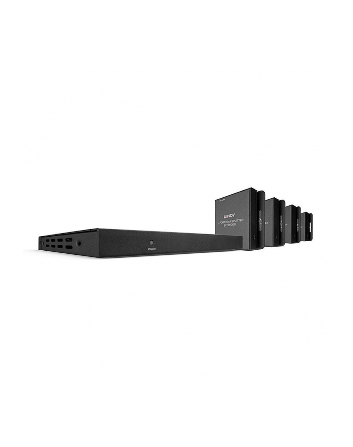 Extender / splitter HDMI LINDY 4-portowy 4K30 IR Loop Out Cat.6 70m główny