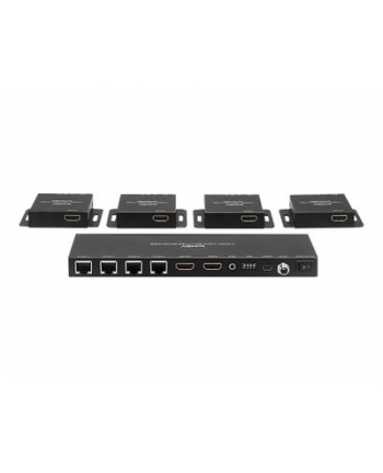 Extender / splitter HDMI LINDY 4-portowy 4K30 IR Loop Out Cat.6 70m