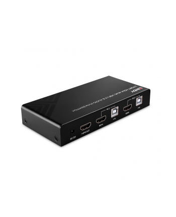 Przełącznik KVM LINDY 2-portowy HDMI 4K60, USB 2.0 & Audio Black