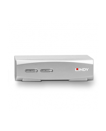 Przełącznik KVM LINDY 2-portowy HDMI 4K60, USB 2.0 & Audio Silver