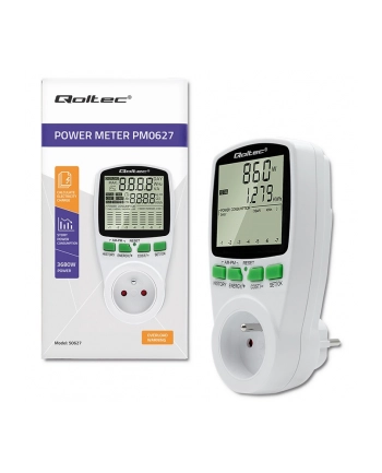 qoltec Watomierz Licznik zużycia energii PM0627 z historią pomiaru |     3680W | 16A | LCD nr 2