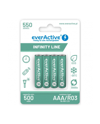 everactive Akumulatory R03/AAA 550 mAH blister 4 szt. Infinity Line technologia ready to use