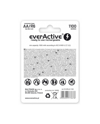 everactive Akumulatory R6/AA 1100 mAH, blister 4 SZT. INFINITY LINE, technologia ready to use