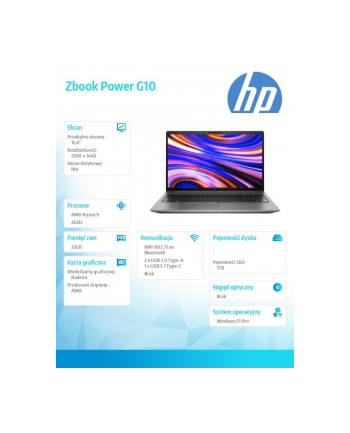 hp inc. Notebook Zbook Power G10/W11P R9-7940HS 1TB/32 866B0EA