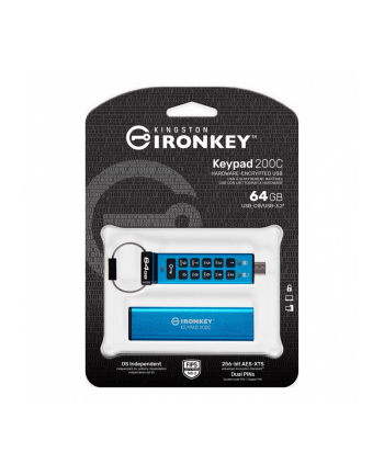 kingston Pendrive 64GB IronKey Keypad 200 FIPS140-3 Lvl3 AES-256