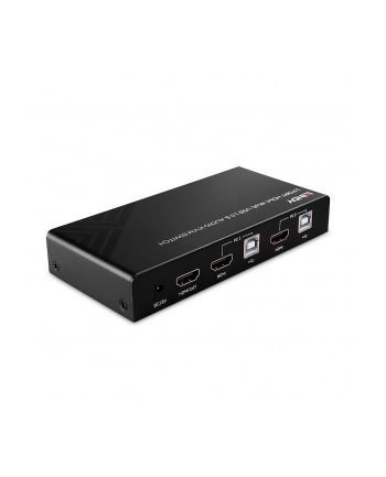 Przełącznik KVM LINDY 2-portowy HDMI 4K60, USB 2.0 & Audio Black nr 2