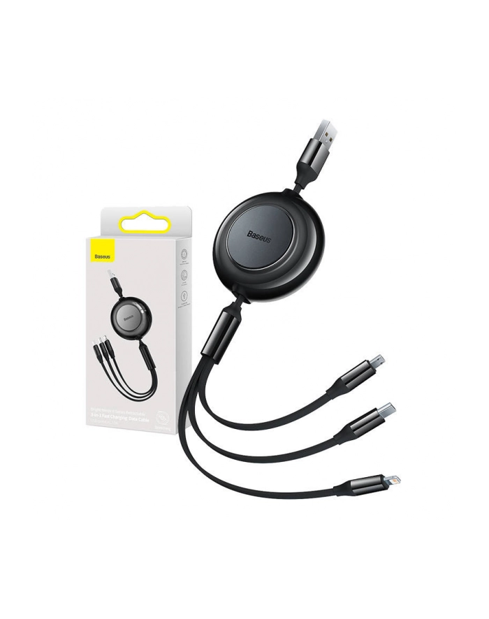 Kabel przewód USB 3w1 - USB-C, Lightning, micro USB 110cm Baseus CAMJ010001 do 3,5A główny
