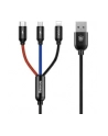 Kabel przewód USB 3w1 - USB-C, Lightning, micro USB 120cm Baseus CAMLT-BSY01 do 3.5A - nr 17