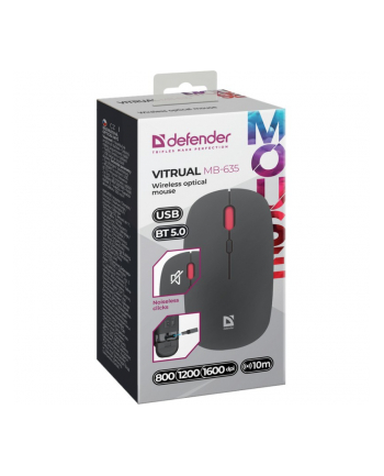 defender Mysz bezprzewodowa Silent Click Virtual MB-635 RF+BT 1600DPI 4P