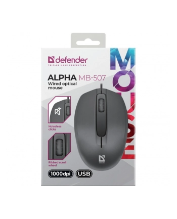 defender Mysz przewodowa optyczna Alpha MB-507 1000DPI 3P Czarna