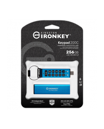 kingston Pendrive 256GB IronKey Keypad 200 FIPS140-3 Lvl3 AES-256