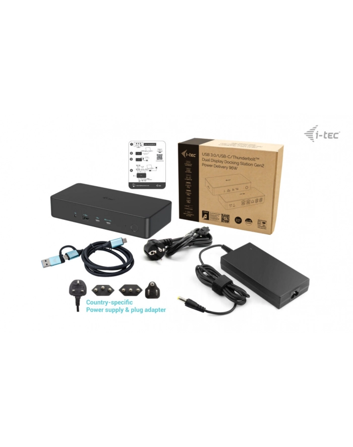 i-tec Stacja dokująca USB 3.0 / USB-C / Thunderbolt 3 Professional Dual 4K Display Docking Station Generation 2 + Power Delivery 100W główny