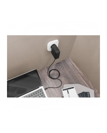 digitus Ładowarka sieciowa zasilacz 1x USB-C PD 3.0 max. 100W GaN zintegrowany kabel 1,2m Czarna
