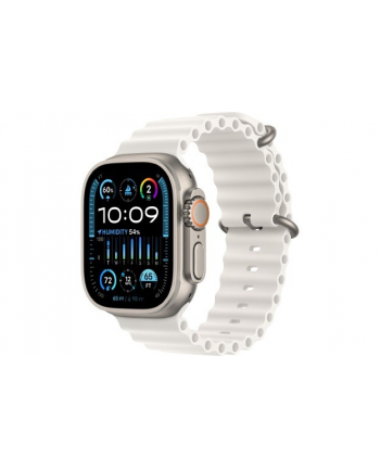 apple Watch Ultra 2 GPS + Cellular, 49mm Koperta z tytanu z paskiem Ocean w kolorze białym