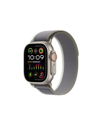 apple Watch Ultra 2 GPS + Cellular, 49mm Koperta z tytanu z opaską Trail w kolorze zielonym/szarym - S/M