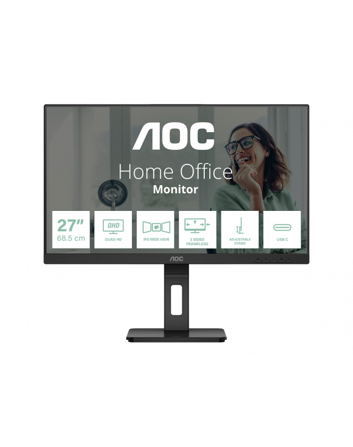 aoc Monitor Q27P3CV 27 cali IPS HDMIx2 DP USB-C Pivot główny