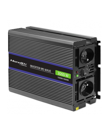 qoltec Przetwornica napięcia Monolith 3000 MS Wave | 12V na 230V |      1500/3000W | USB