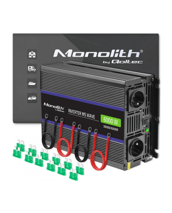 qoltec Przetwornica napięcia Monolith 6000 MS Wave | 12V na 230V | 3000/6000W | USB