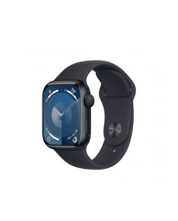 apple Watch Series 9 GPS, 41mm Koperta z aluminium w kolorze północy z paskiem sportowym w kolorze północy - S/M
