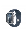 apple Watch Series 9 GPS, 41mm Koperta z aluminium w kolorze srebrnym z paskiem sportowy w kolorze sztormowego błękitu - S/M - nr 1