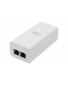 digitus Zasilacz/Adapter PoE+ 802.3at, max. 52V 30W Gigabit 10/100/1000 Mbps, aktywny, Biały - nr 1