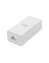 digitus Zasilacz/Adapter PoE+ 802.3at, max. 52V 30W Gigabit 10/100/1000 Mbps, aktywny, Biały - nr 24