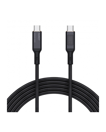aukey CB-MCC102 nylonowy kabel USB C - USB C | LED | 1.8m | 5A | 100W PD | 20V