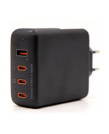 aukey PA-B7S Omnia II GaN ładowarka sieciowa 4xUSB (3xUSB C+1xUSBA) 100W PD3.0 PPS QC4.0+ FCP