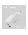 qoltec Ładowarka sieciowa 65W GaN ULTRA | 5-20V | 2.25-3.25A | 1 x USB  typ C PD | 1 x USB QC 3.0 | Biała - nr 11