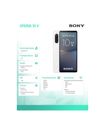 sony Smartfon XPERIA 10 V WHITE ORANGE