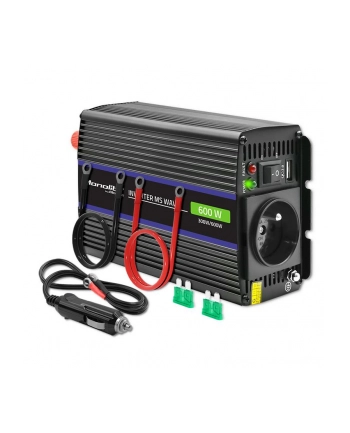 qoltec Przetwornica napięcia Monolith 600 MS Wave | 12V na 230V |       300/600W | USB nr 1