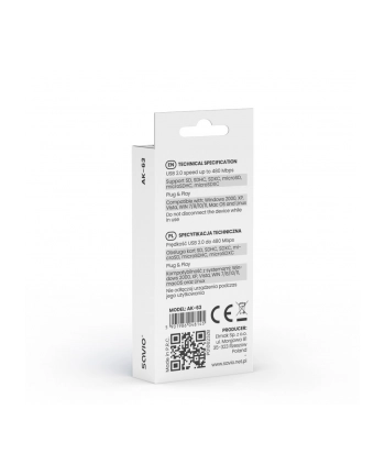 savio Czytnik kart SD, USB 2.0, 480 Mbps, AK-63 nr 1