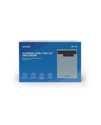 savio Zewnętrzna obudowa na dysk HDD/SSD 2.5', USB 3.0, AK-66