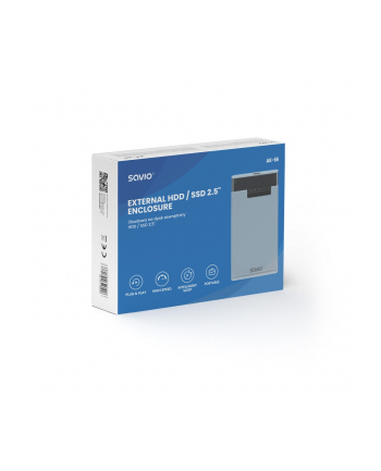 savio Zewnętrzna obudowa na dysk HDD/SSD 2.5', USB 3.0, AK-66