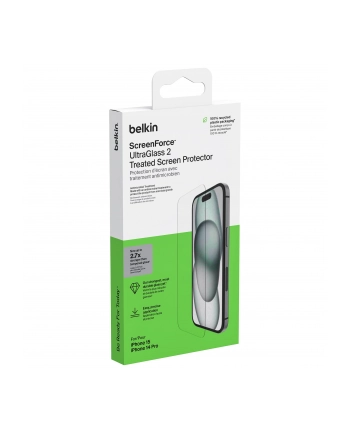 belkin Szkło ochronne ScreenForce Ultra glass iPhone 15/14 pro